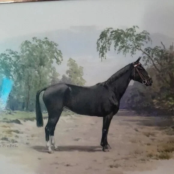 VTG Set Porcelain Horse Equestrian Wall Tiles Germany Y.R. Riedel York Berlin - Picture 4 of 15